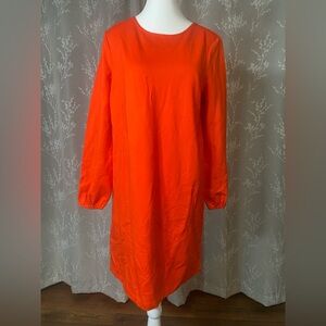 Boden Orange Shift Dress • Long Sleeve • US 8 Petite • EUC